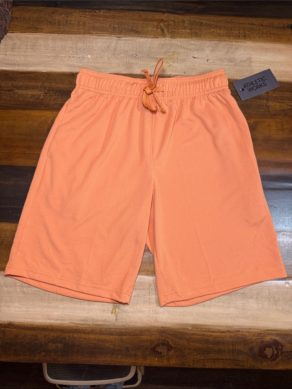 Athletic Works Men's Peach-Orange Mesh Athletic Shorts
